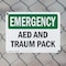 Signmission AED And Trauma Pack, 10 in W x Rectangle, Plastic OS-2PACK-EM-P-710-L-10287 - alternate 7
